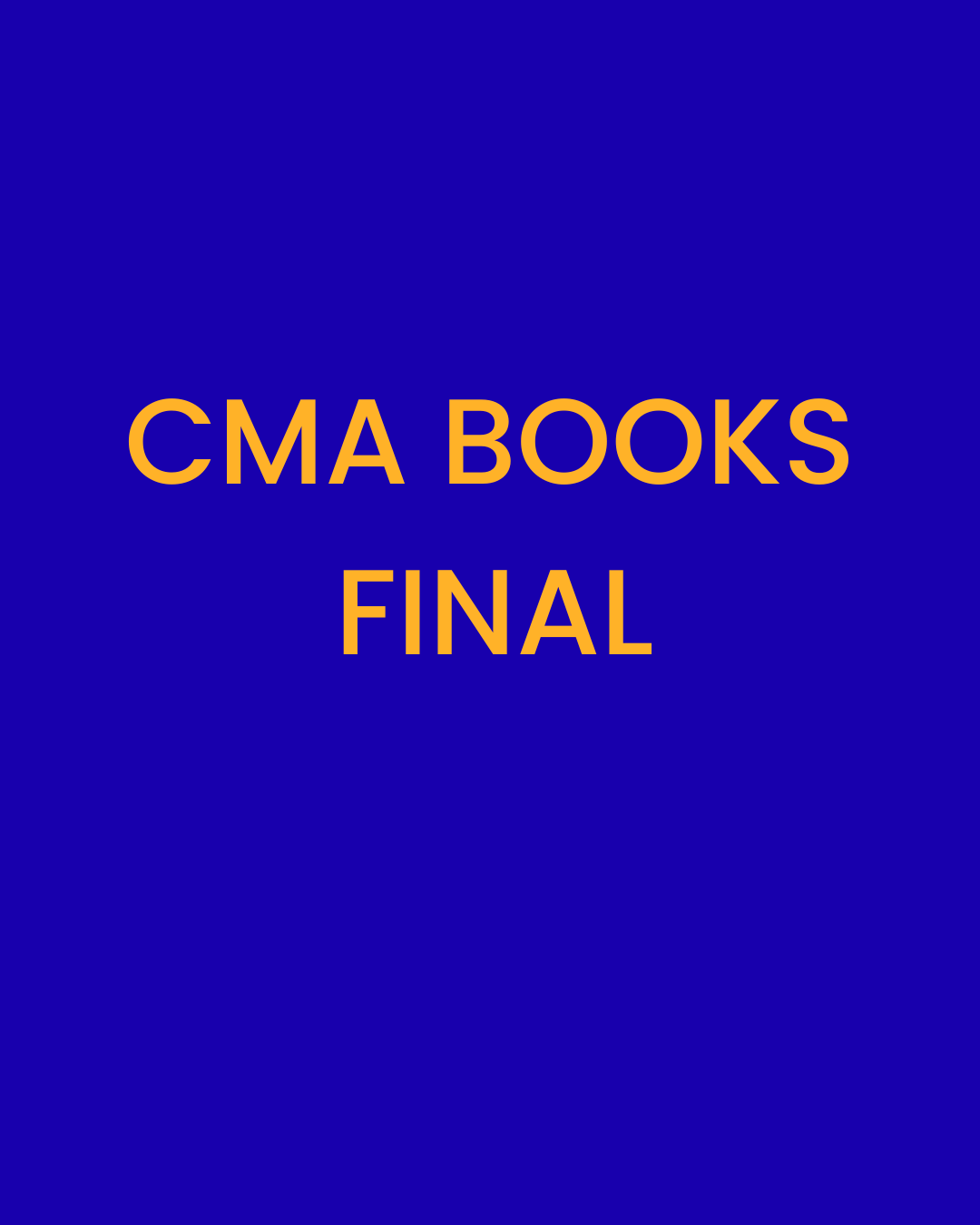 CMA Final Books
